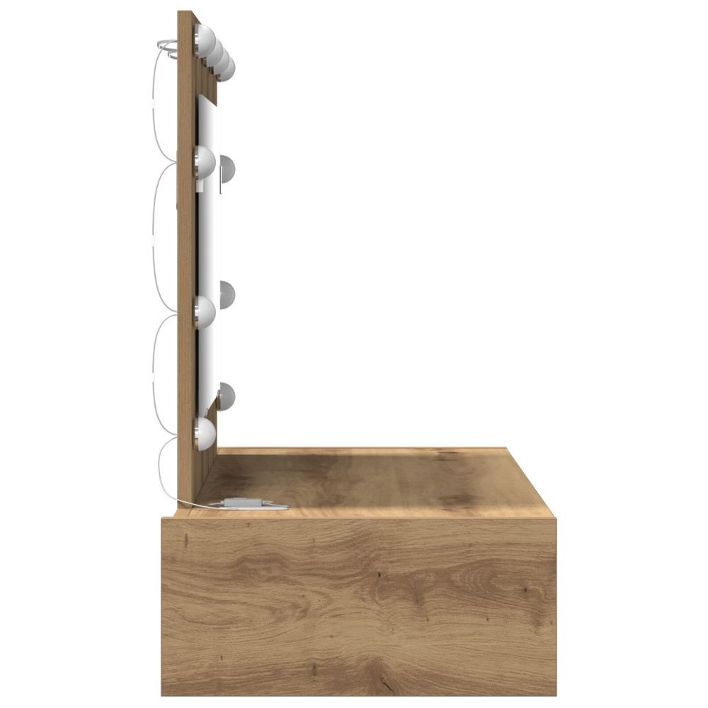 Produktbild för Smyckebord med låda Brun 83 x 40 x 70 cm Konstruerat trä