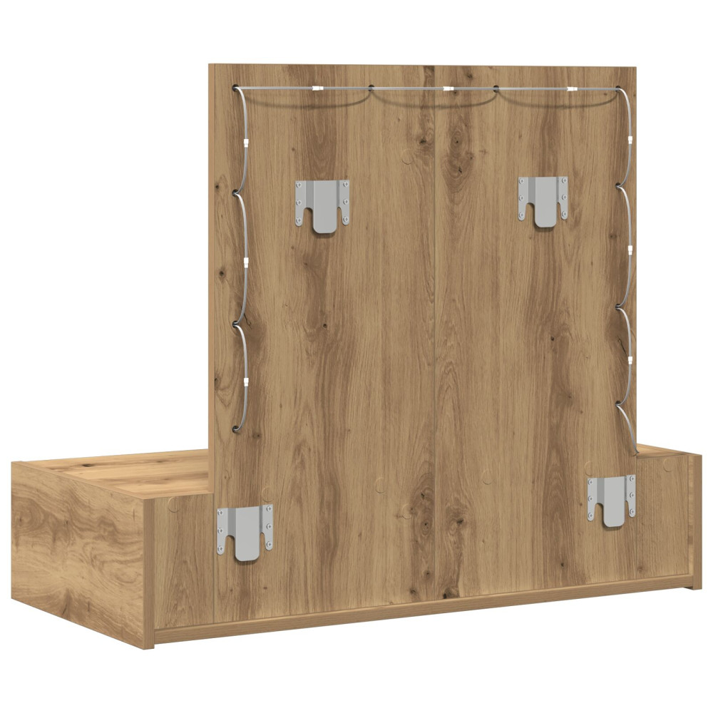 Produktbild för Smyckebord med låda Brun 83 x 40 x 70 cm Konstruerat trä