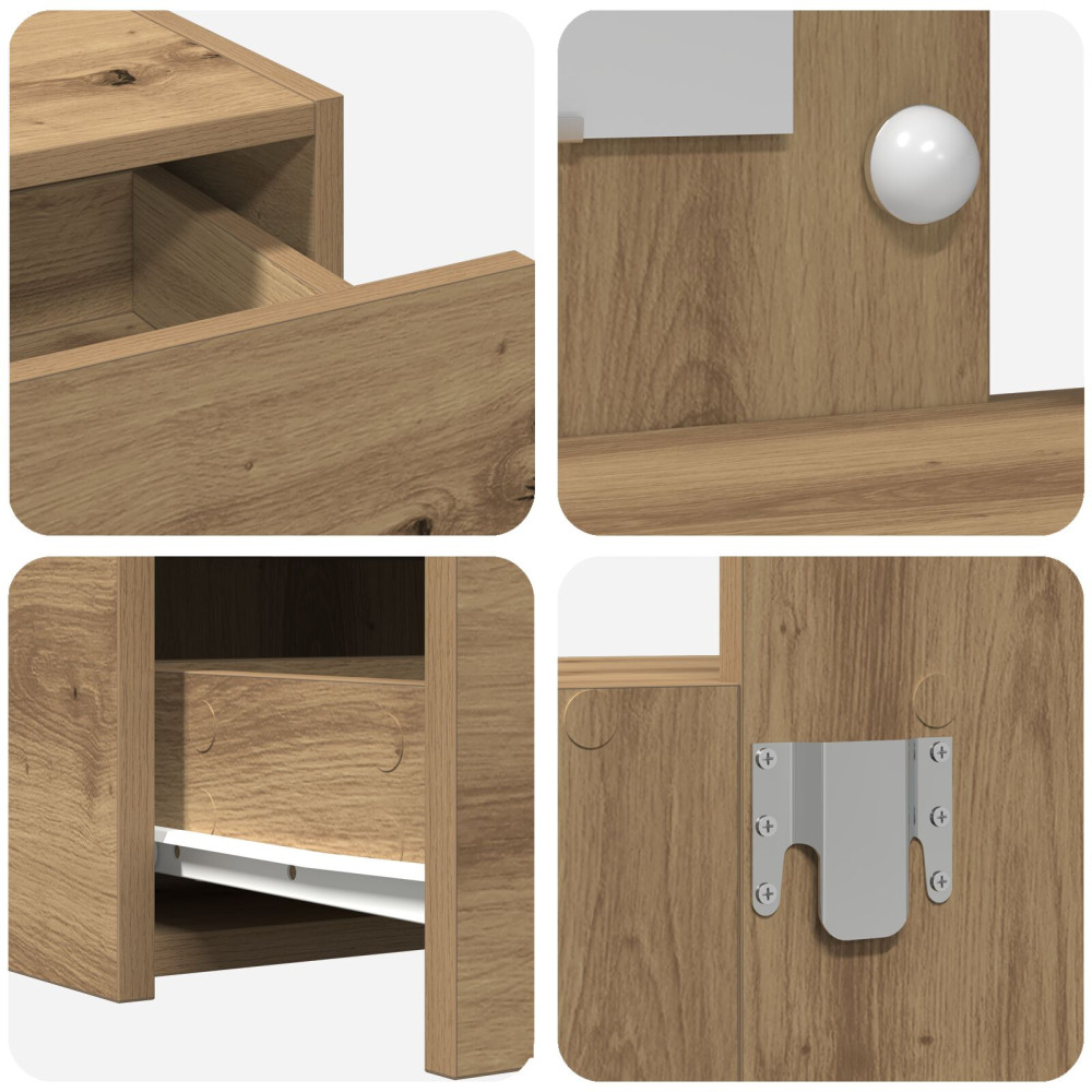 Produktbild för Smyckebord med låda Brun 83 x 40 x 70 cm Konstruerat trä