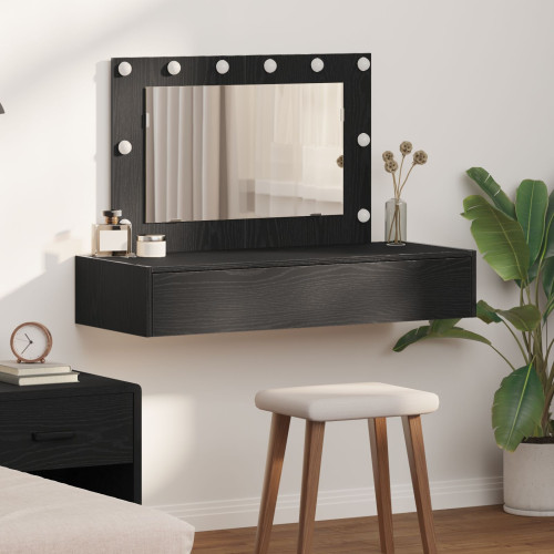 vidaXL Smyckebord med låda Svart 100 x 40 x 70 cm Konstruerat trä