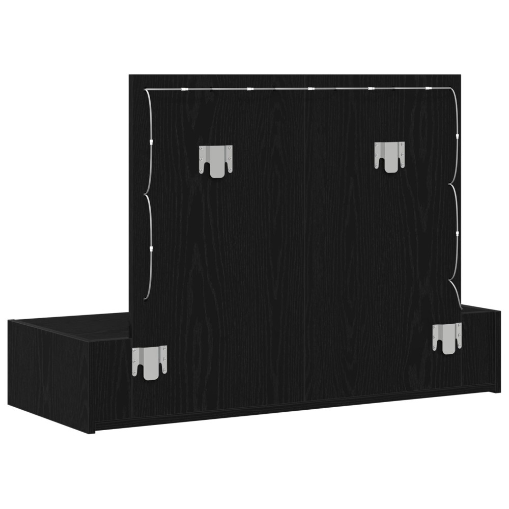 Produktbild för Smyckebord med låda Svart 100 x 40 x 70 cm Konstruerat trä