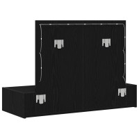 Produktbild för Smyckebord med låda Svart 100 x 40 x 70 cm Konstruerat trä
