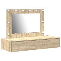 Produktbild för Smyckebord med låda Brun 100 x 40 x 70 cm Konstruerat trä
