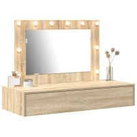 Produktbild för Smyckebord med låda Brun 100 x 40 x 70 cm Konstruerat trä