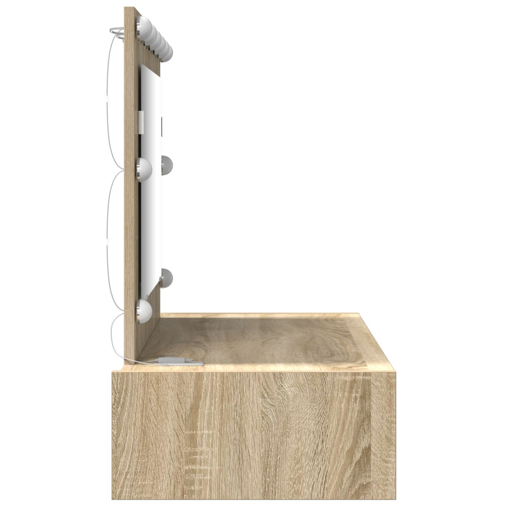 Produktbild för Smyckebord med låda Brun 100 x 40 x 70 cm Konstruerat trä