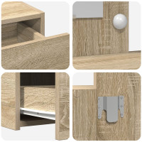 Produktbild för Smyckebord med låda Brun 100 x 40 x 70 cm Konstruerat trä
