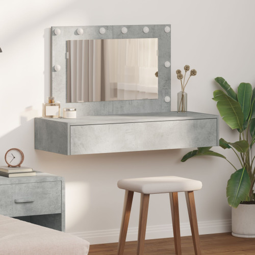 vidaXL Smyckebord med låda Grå 100 x 40 x 70 cm Konstruerat trä