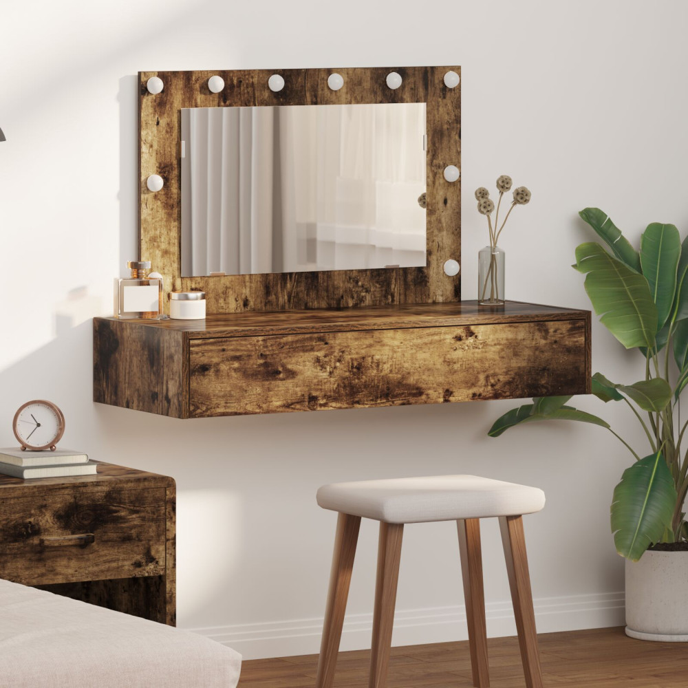 Produktbild för Smyckebord med låda Brun 100 x 40 x 70 cm Konstruerat trä