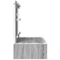 Produktbild för Smyckebord med låda Grå 100 x 40 x 70 cm Konstruerat trä