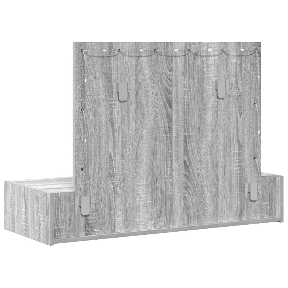 Produktbild för Smyckebord med låda Grå 100 x 40 x 70 cm Konstruerat trä