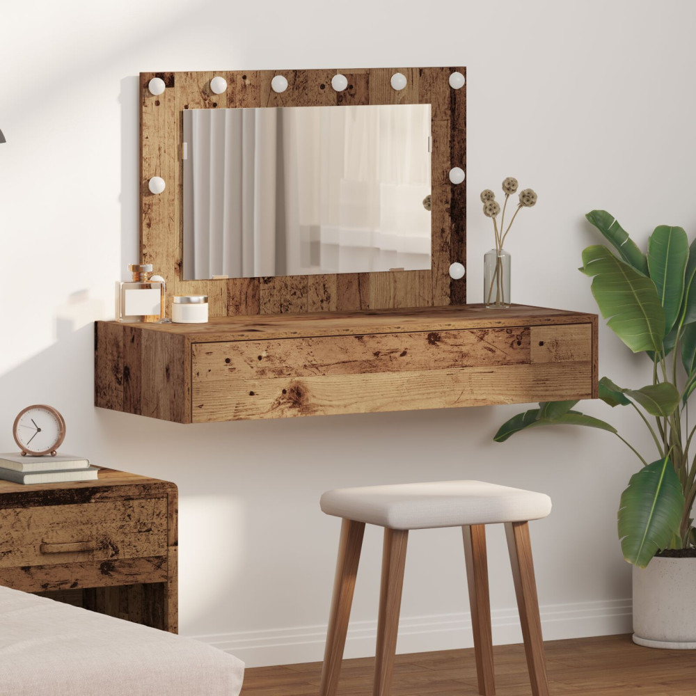 Produktbild för Smyckebord med låda Brun 100 x 40 x 70 cm Konstruerat trä