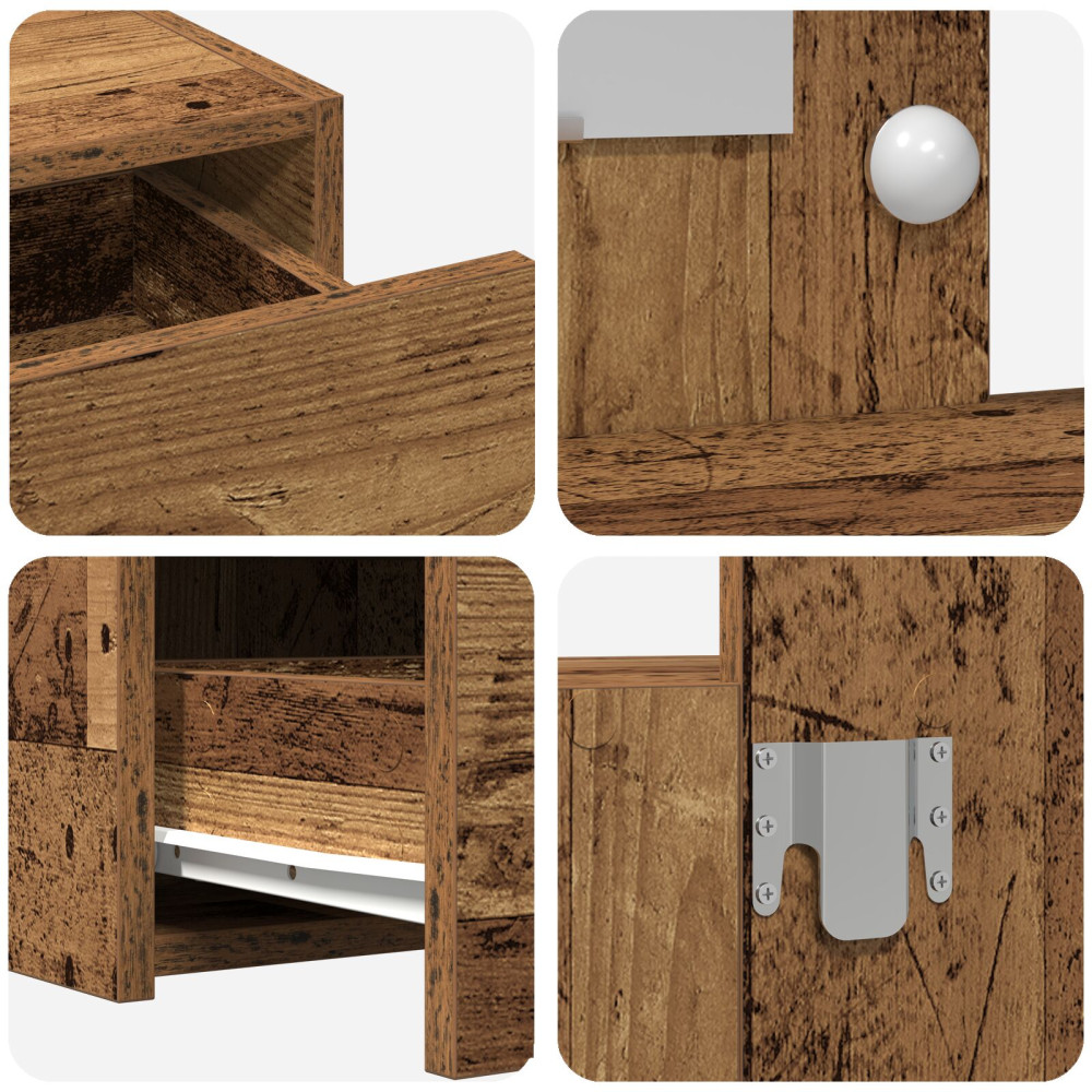 Produktbild för Smyckebord med låda Brun 100 x 40 x 70 cm Konstruerat trä