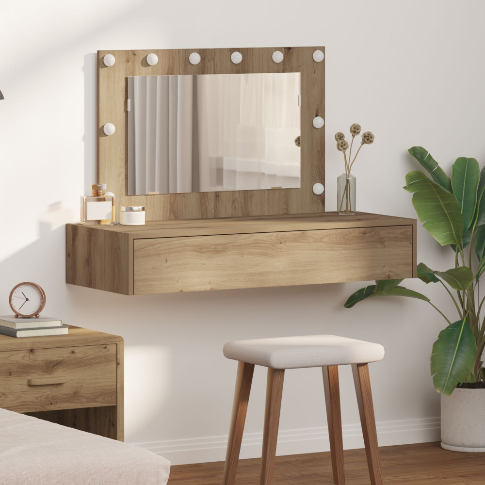 Produktbild för Smyckebord med låda Brun 100 x 40 x 70 cm Konstruerat trä