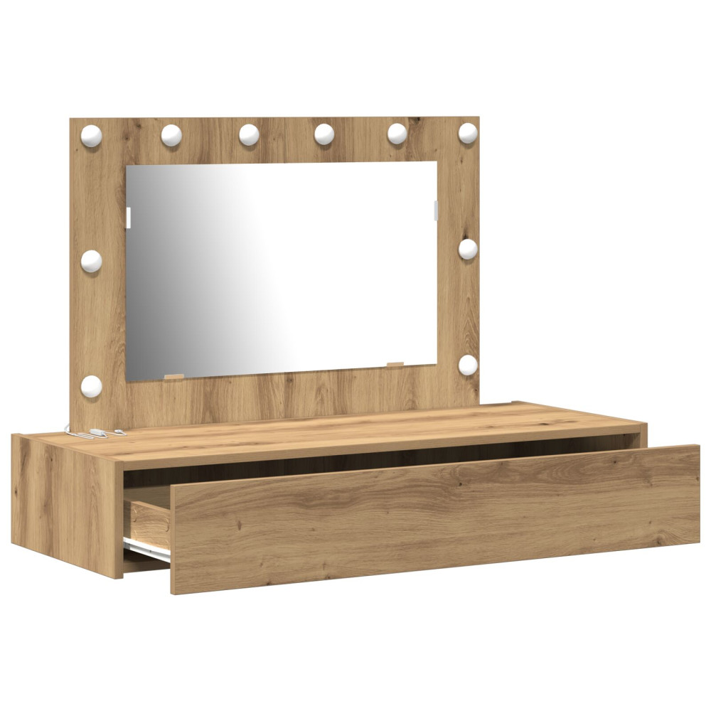 Produktbild för Smyckebord med låda Brun 100 x 40 x 70 cm Konstruerat trä