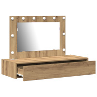 Produktbild för Smyckebord med låda Brun 100 x 40 x 70 cm Konstruerat trä