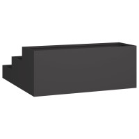 Produktbild för Trädgårdsplanterare Svart 90 x 90 x 35 cm Kallvalsat stål
