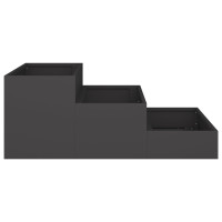 Produktbild för Trädgårdsplanterare Svart 90 x 90 x 35 cm Kallvalsat stål