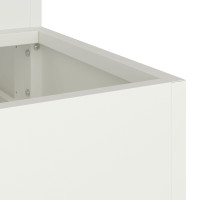 Produktbild för Trädgårdsplanterare Vit 90 x 90 x 35 cm Kallvalsat stål
