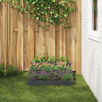Produktbild för Trädgårdsplanterare Antracit 90 x 90 x 35 cm Kallvalsat stål
