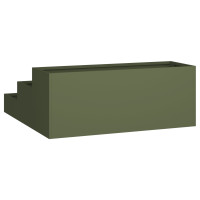 Produktbild för Trädgårdsplanterare Olivgrön 90 x 90 x 35 cm Kallvalsat stål