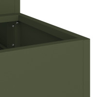 Produktbild för Trädgårdsplanterare Olivgrön 90 x 90 x 35 cm Kallvalsat stål