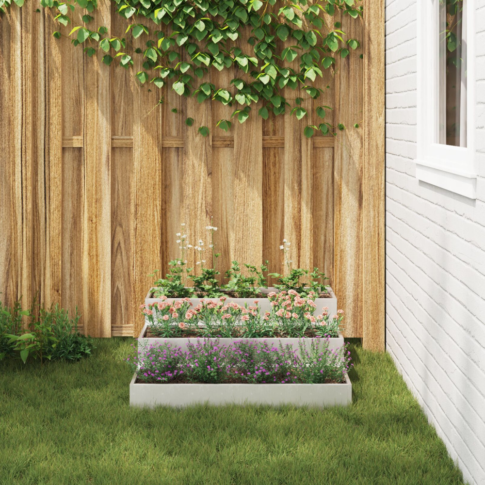 Produktbild för Trädgårdsplanterare Silver 90 x 90 x 35 cm Rostfritt stål