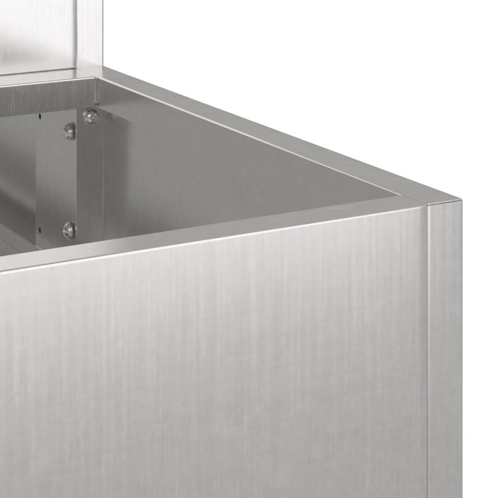 Produktbild för Trädgårdsplanterare Silver 90 x 90 x 35 cm Rostfritt stål