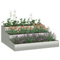 Produktbild för Trädgårdsplanterare Silver 90 x 90 x 35 cm Galvaniserat Stål