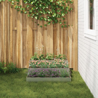 Produktbild för Trädgårdsplanterare Silver 90 x 90 x 35 cm Galvaniserat Stål