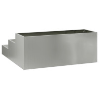 Produktbild för Trädgårdsplanterare Silver 90 x 90 x 35 cm Galvaniserat Stål