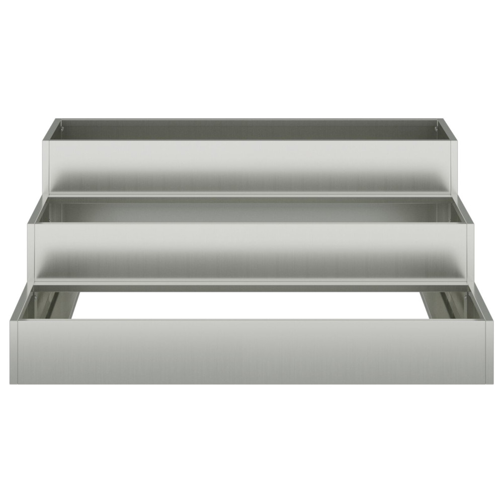 Produktbild för Trädgårdsplanterare Silver 90 x 90 x 35 cm Galvaniserat Stål