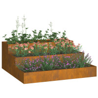 Produktbild för Trädgårdsplanterare Rostig 90 x 90 x 35 cm Väderbeständig stål