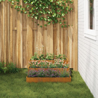 Produktbild för Trädgårdsplanterare Rostig 90 x 90 x 35 cm Väderbeständig stål