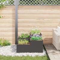 Produktbild för Trädgårdsplanterare Svart 80 x 80 x 48 cm Stål