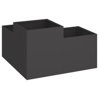 Produktbild för Trädgårdsplanterare Svart 80 x 80 x 48 cm Stål