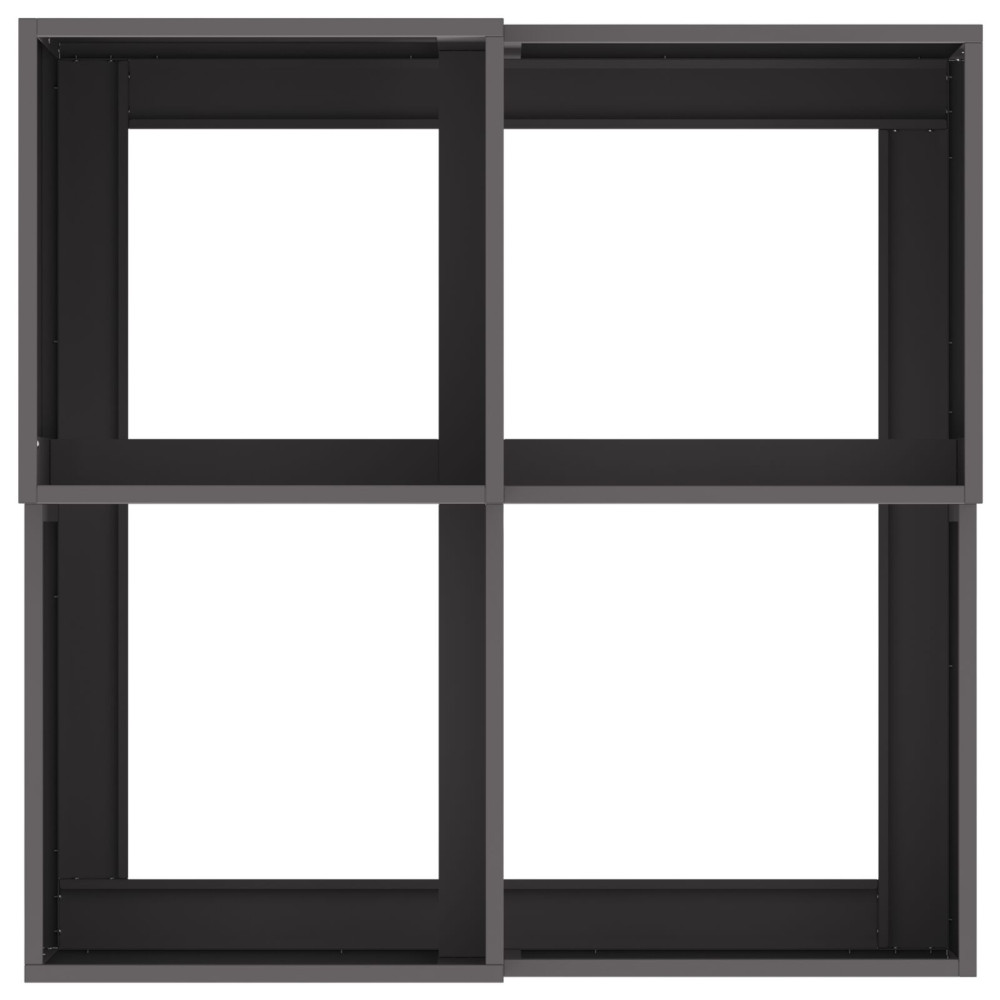 Produktbild för Trädgårdsplanterare Svart 80 x 80 x 48 cm Stål