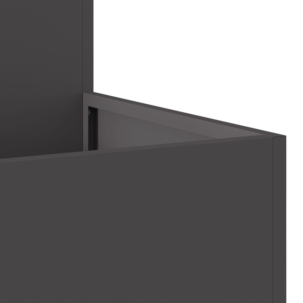 Produktbild för Trädgårdsplanterare Svart 80 x 80 x 48 cm Stål