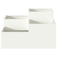 Produktbild för Trädgårdsplanterare Vit 80 x 80 x 48 cm Stål