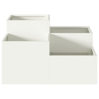 Produktbild för Trädgårdsplanterare Vit 80 x 80 x 48 cm Stål