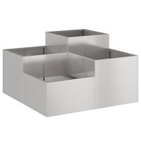 Produktbild för Trädgårdsplanterare Silver 80 x 80 x 48 cm Rostfritt stål