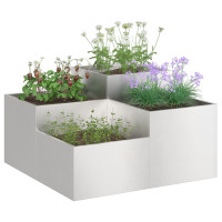 Produktbild för Trädgårdsplanterare Silver 80 x 80 x 48 cm Rostfritt stål