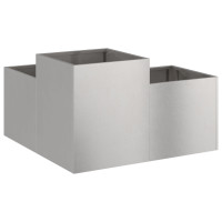 Produktbild för Trädgårdsplanterare Silver 80 x 80 x 48 cm Rostfritt stål