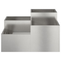 Produktbild för Trädgårdsplanterare Silver 80 x 80 x 48 cm Rostfritt stål