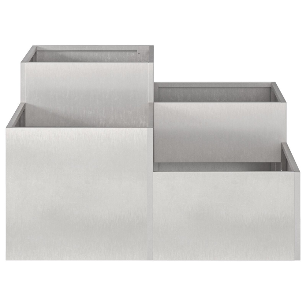 Produktbild för Trädgårdsplanterare Silver 80 x 80 x 48 cm Rostfritt stål