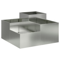 Produktbild för Trädgårdsplanterare Silver 80 x 80 x 48 cm Galvaniserat stål