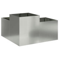 Produktbild för Trädgårdsplanterare Silver 80 x 80 x 48 cm Galvaniserat stål