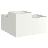 Produktbild för Trädgårdsplanterare Vit 100 x 100 x 48 cm Stål