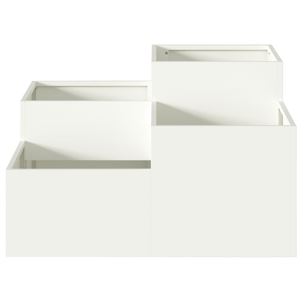 Produktbild för Trädgårdsplanterare Vit 100 x 100 x 48 cm Stål