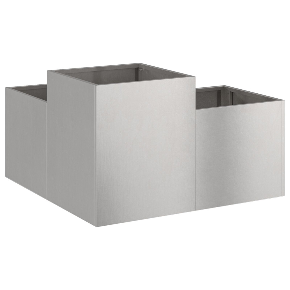 Produktbild för Trädgårdsplanterare Silver 100 x 100 x 48 cm Rostfritt stål