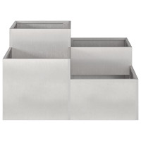 Produktbild för Trädgårdsplanterare Silver 100 x 100 x 48 cm Rostfritt stål